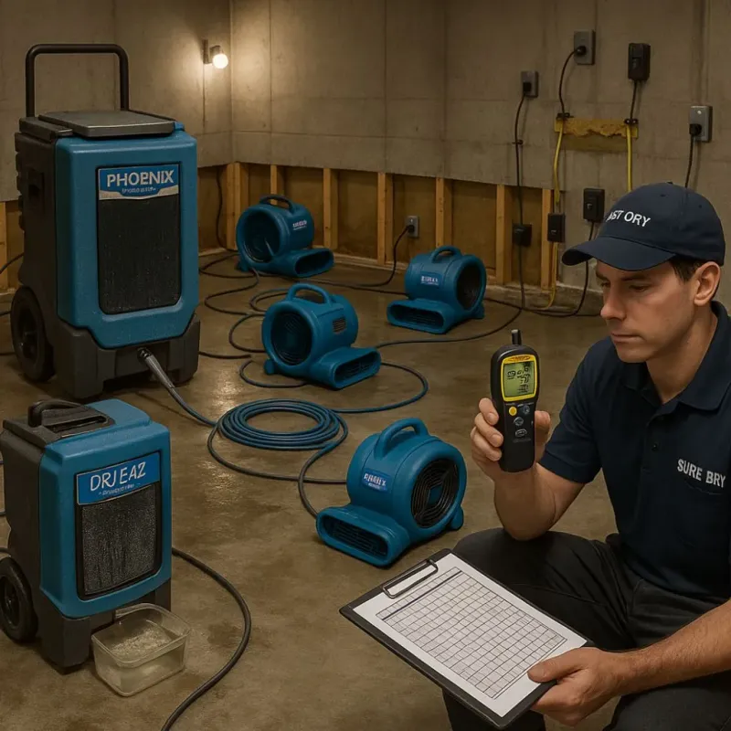 Structural Drying and Dehumidification process in Campbellsport, WI